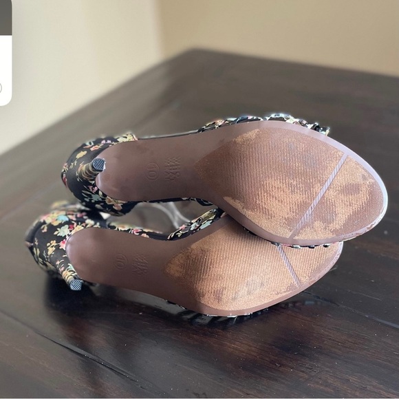 Who What Wear Floral Satin Stiletto Heels - Picture 9 of 9